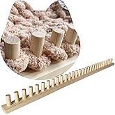 FOBEVTEF 46'' DIY Chunky Knit Blanket Loom, Wooden Loom Frame for DIY Throw Blankets, Adjustable Size Hand Knitting Kit | No Needles Required | Foldable &amp; Portable | Beginner Friendly Yarn Craft