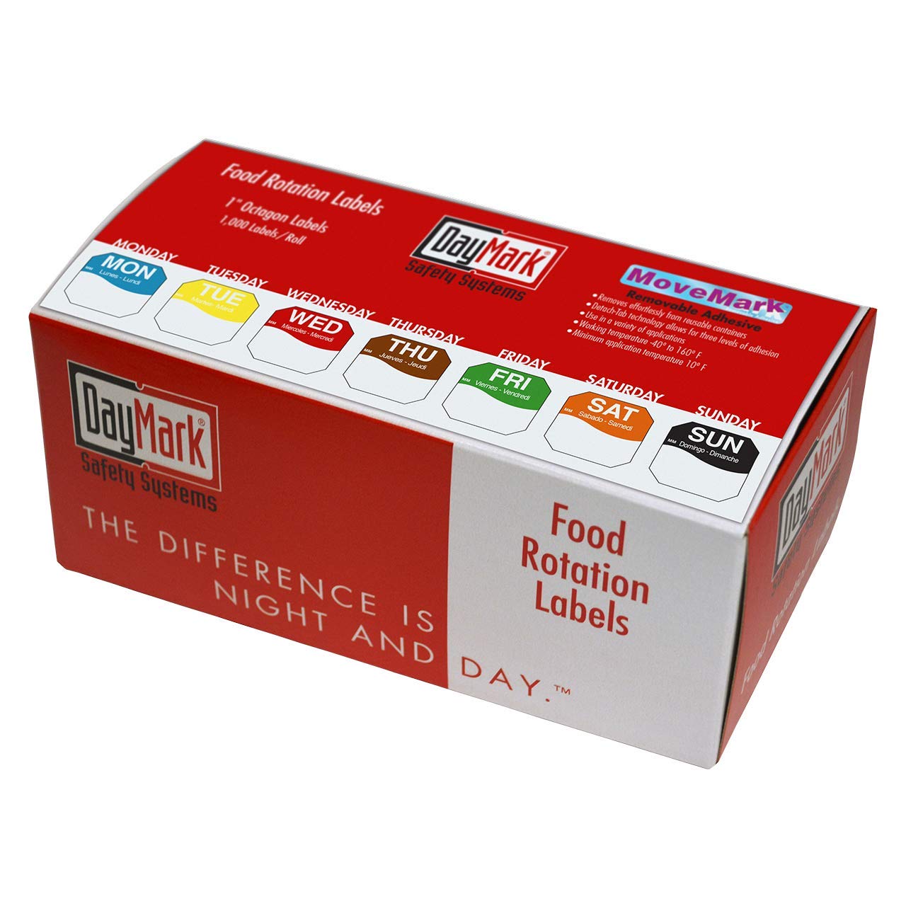 DayMark Day of The Week 1" Removable Labels, Monday-Sunday, Dispenser Box Included (7, 000 Labels): Industrial & Scientific