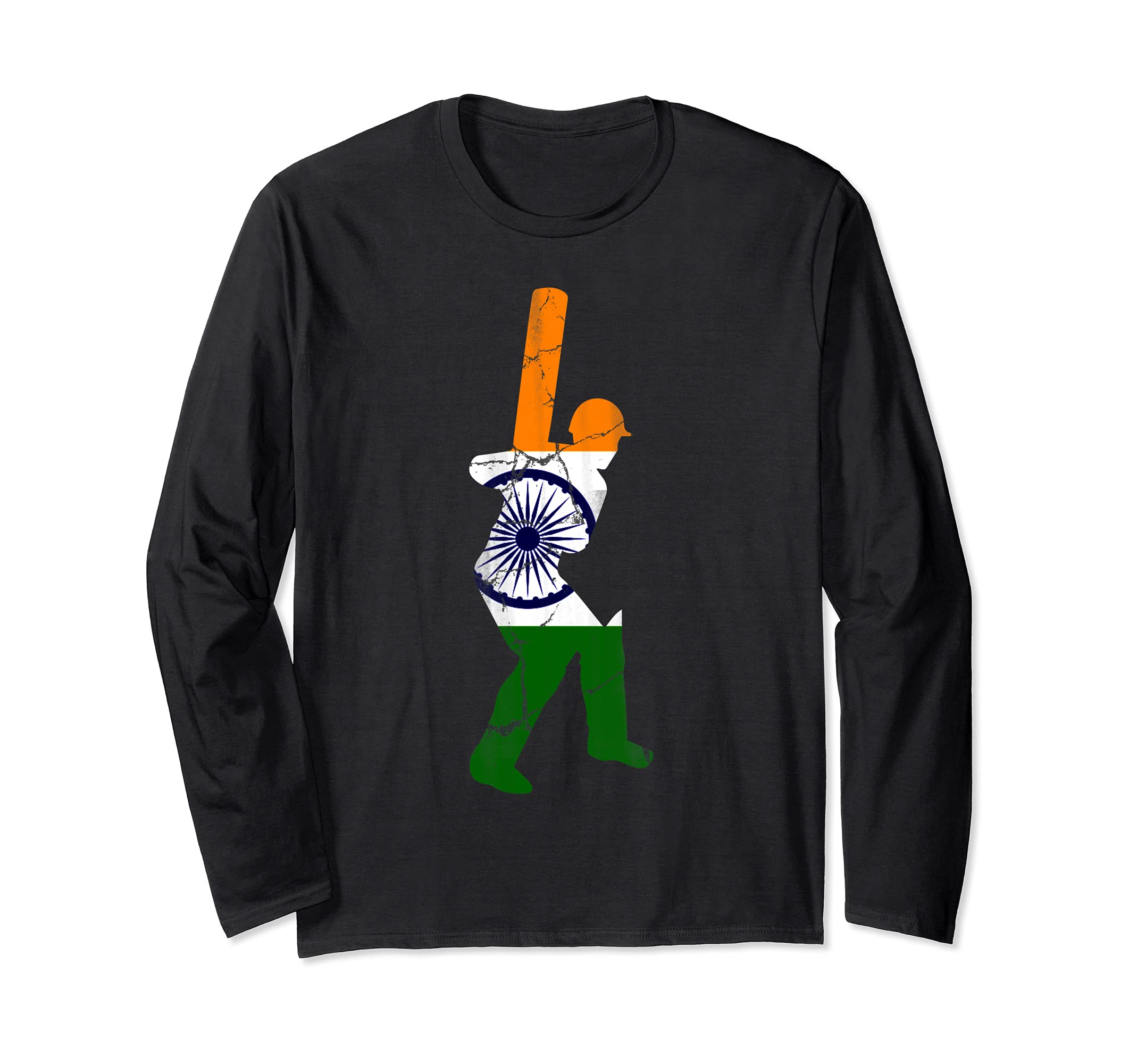 Indian Cricket Batsman Batting India International Fan Tee Long Sleeve T-Shirt