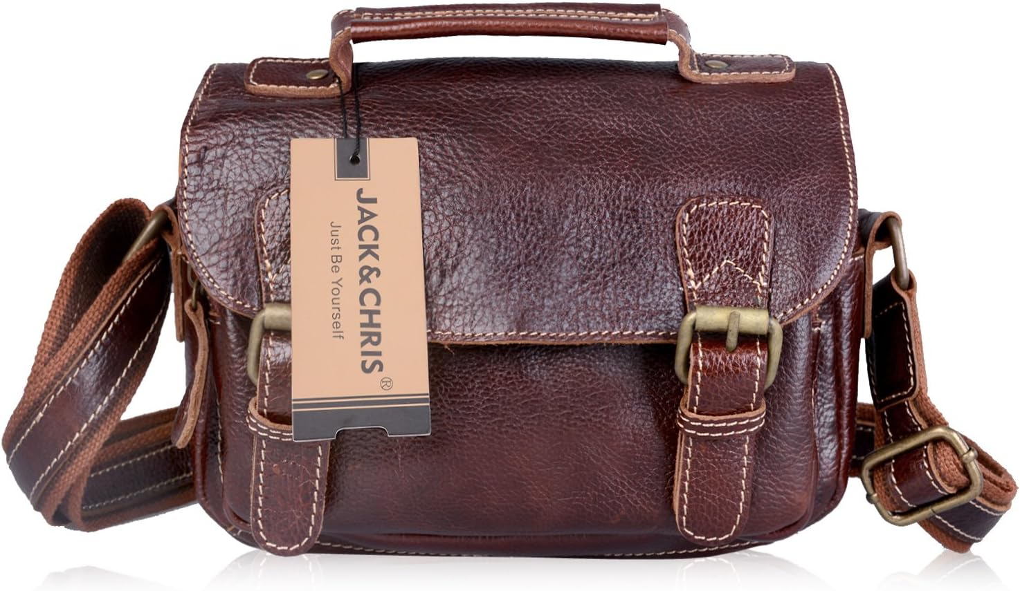Jack&Chris®New Retro Leather Messenger Bag Crossbody Bag, MBPS006 Amazon.co.uk Luggage