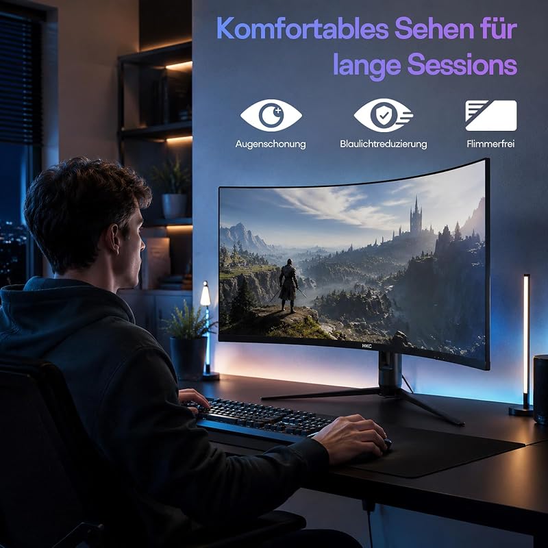34-Zoll Curved-Gaming-Monitor UWQHD 120 Hz 3440 x 1440, 1500R-VA-Panel