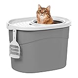 IRIS USA Top Entry Cat Litter Box, Large Enclosed