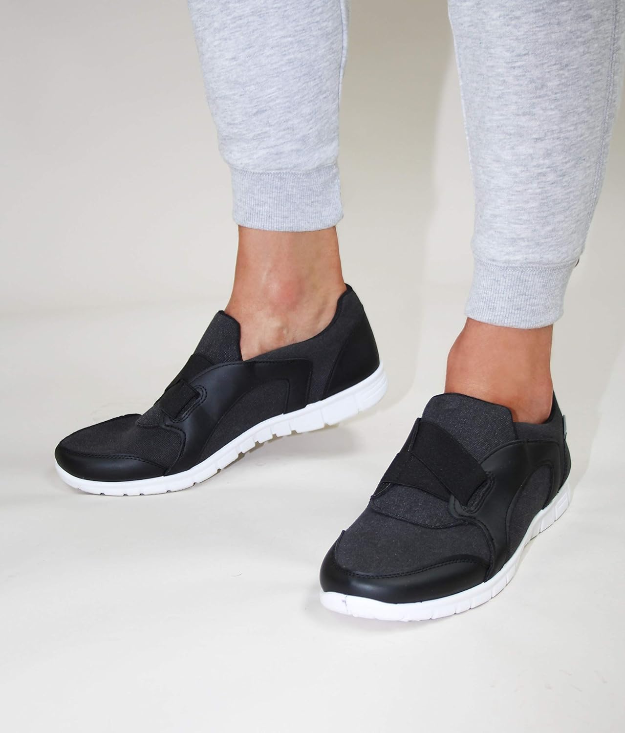 slip on elastic trainers
