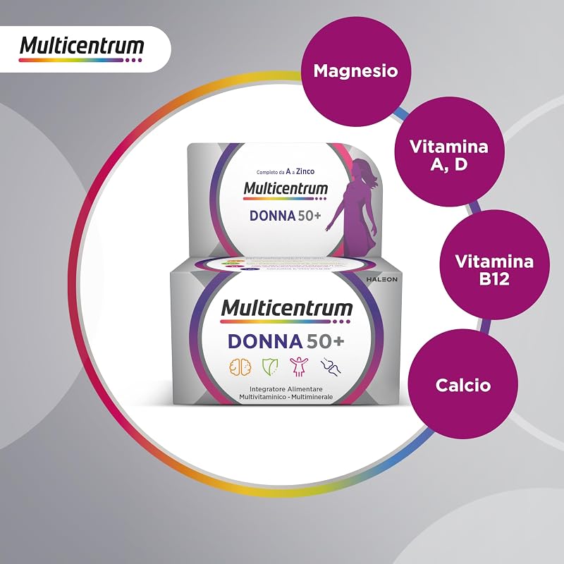 Donna 50+ Integratore Multivitaminico Completo, 100 Compresse