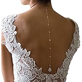 Rhinestone Crystal Back Chain Jewelry for Women Bride Backless Rhinestone Waterdrop Body Chain Belly Waist Necklace Wedding Dress Accessories