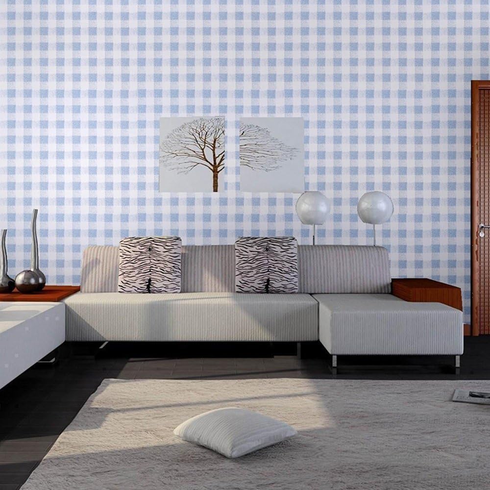 Blue Gingham Adhesive Decorative Contact Paper Laminate Shelf and Drawer Liner 17.7x78 Inch, 45W x 198L cm - Image 4