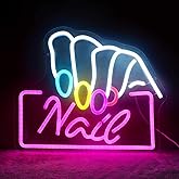 Nail Neon LED Sign Pink Nail Salon Neon Lights for Beauty Room Decor Manicure Shop Open Welcome Signage Business Store Sign Gift for Girls Neon Lamp