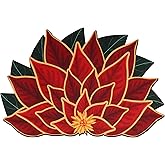 Hoolerry Christmas Poinsettia Doormat Christmas Poinsettia Rug Floral Decorative Doormat Non Slip Winter Door Mat Outdoor Rug