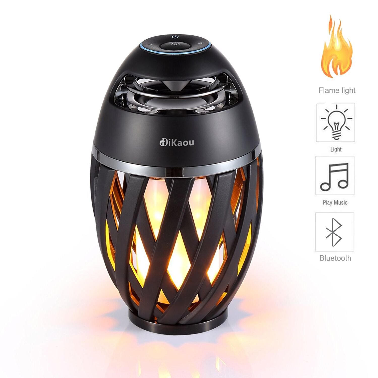 DIKAOU Led flame speaker, Torch atmosphere Bluetooth speakersOutdoor