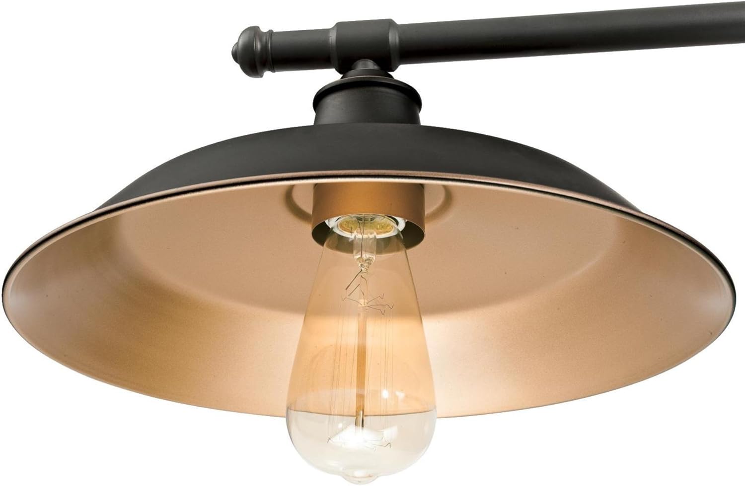 Westinghouse Lighting 6332500 Iron Hill Three-Light Indoor Island Pulley Pendant, Finish with Highlights and Metallic Interior, 3, Oil Rubbed Bronze/Bronze - - 