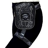 Larswon Leg Harness Bag Synthetic Leather Thigh Pouch Hip Fanny Pack Women Punk Black
