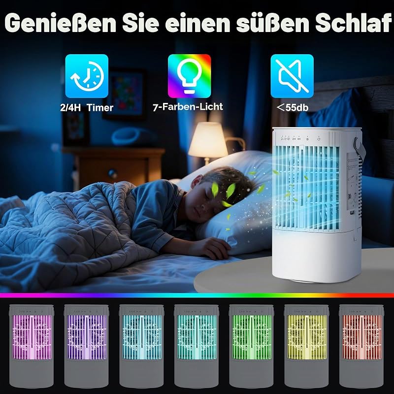 Mobile Ventilator mit 900ml Wassertank 2/4 h Timer — Foto 5 von 8