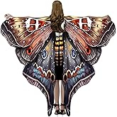 Ypser Halloween Moth Wings Shawl for Women Fairy Costume Cape with Mask