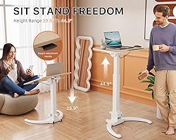 JOY worker Foldable Mobile Standing Desk, Pneumatic