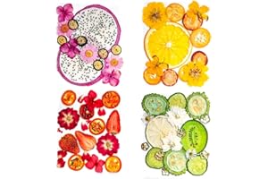BLAFLO 60+ Pieces Dried Pressed Flowers Fruits Set, Real Flowers Fruits for Resin, Natural Fruits Flowers Kit for Crapbooking DIY Art Crafts, Epoxy Resin Jewelry Molds, Candle, Soap Making, Nails DéCor