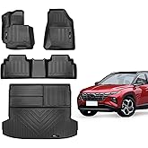 Jdeymat Floor Mats & Cargo Liner Set Compatible for Hyundai Tucson 2022 2023 2024 2025 2026 Accessories All Weather Rubber Protect Mat Black (Fit All Models) (Floor Mats+Cargo Liner)