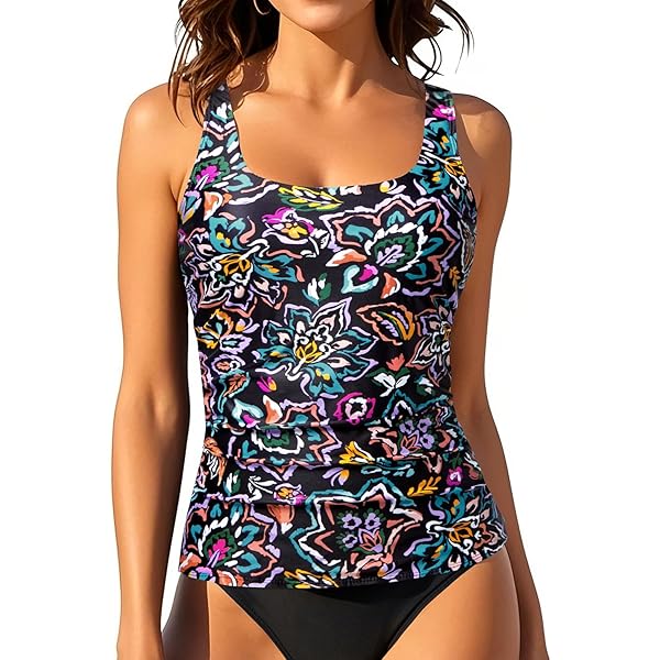 Amazon.com: Aqua Green Women's Triple Ruffle Tier Swim Tankini Top