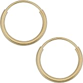 14k Gold 1mm Round Tube Endless Hoop Earrings for Women | Endless hoop earrings &middot; 14k solid gold &middot; High polish &middot; for Women &middot; Gift ready