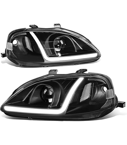 Amazon.com: DNA MOTORING Pair LED DRL Projector Headlight Assembly