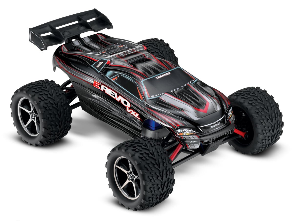 Amazon.com: Traxxas E-Revo VXL: 1/16-Scale 4WD Racing Monster Truck with TQi  2.4GHz Radio & TSM, Black: Toys & Games