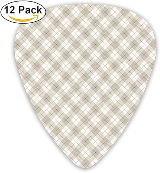 Amazon Co Jp Newfood Ss 斜め格子柄 幾何学模様 シンプルなチェック柄 ストライプ タイル ギターピック 12個パック ホーム キッチン
