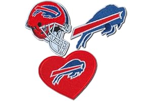 ELEFOCUS 3 Pcs Rugby Team Logo Embroidery Patch, Helmet and Heart Logo Iron-on Patch for Jacket Backpack Jeans Jacket-BB