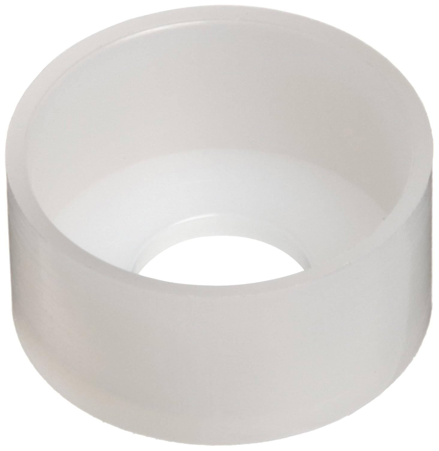 Nylon 6/6 Cup Washer, White, 10 Hole Size, 0.2010" ID, 0.2680" OD, 0.