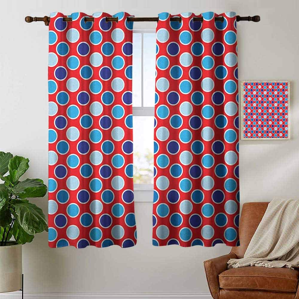 Blue And White Grommet Window Treatment Set For Living Room 42x45