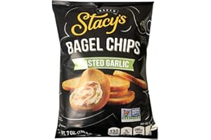 STACY'S BAGEL CHIPS Stacy's Non GMO Baked Bagel Chips 7oz, 2 Pack (Toasted Garlic)