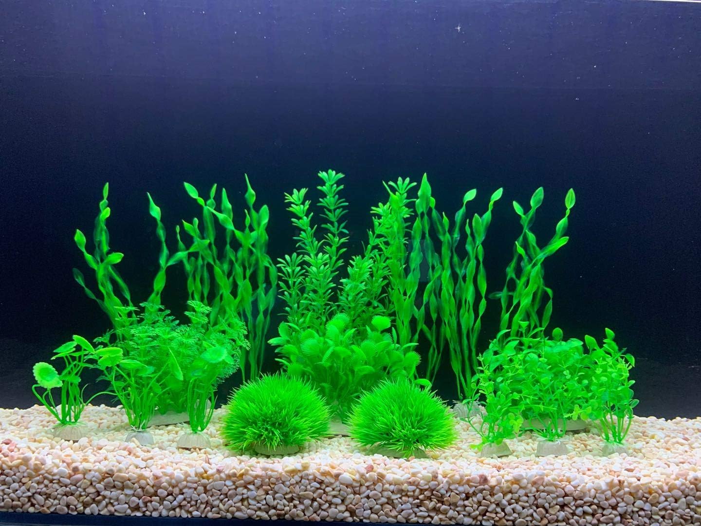 BEGONDIS 18 Pcs Artificial Green Water Plants, Fish Tank Aquarium