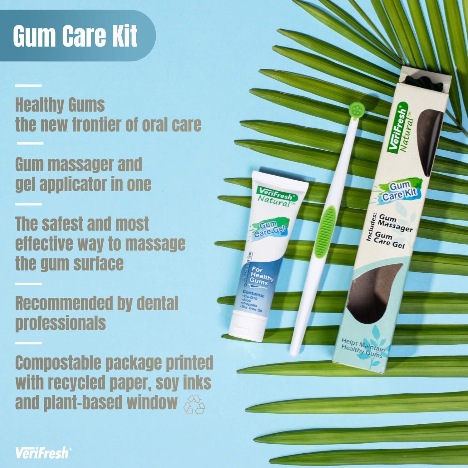 VeriFresh Natural Gum Stimulator & Massager with Gum Gel – Patented Complete Gum Care Kit for Healthy Gums: Health & Personal Care