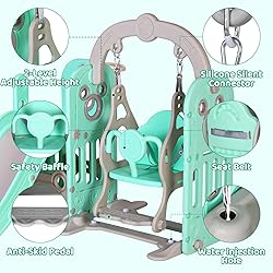 Arlopu Swing Slide for Kids, 6 in 1 Slide Climber