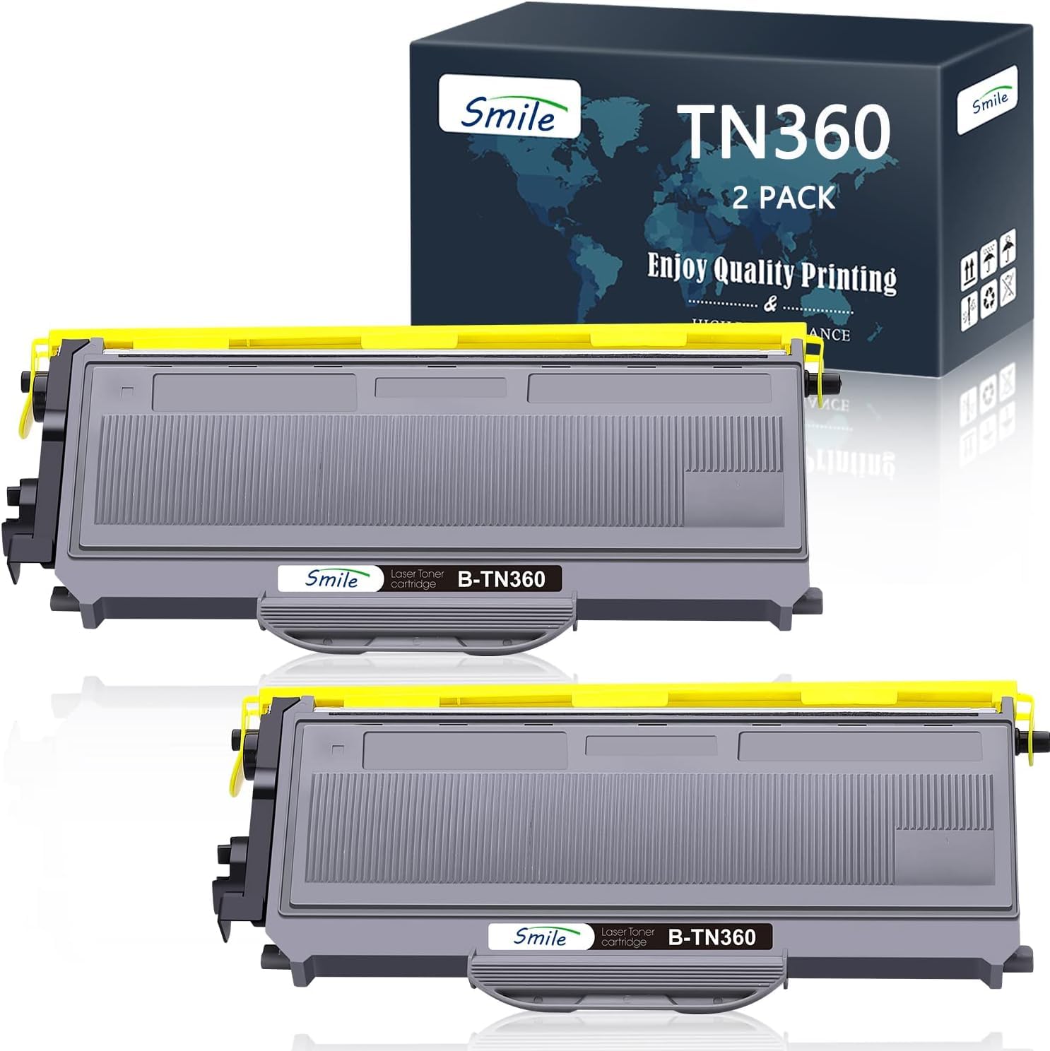 Photo 1 of TN360 Compatible Toner Cartridge Replacement for Brother TN-360 TN330 for Brother HL-2170W HL-2140 MFC-7840W MFC-7340 MFC-7345N DCP-7040 DCP-7030 DCP-7045N (Black, High Yield, 2-Pack)