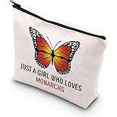 BDPWSS Butterfly Makeup Bags For Women Monarch Butterfly Lover Gift Just a Girl Who Loves Monarchs Butterflies Gift (Girl loves monarchs2)