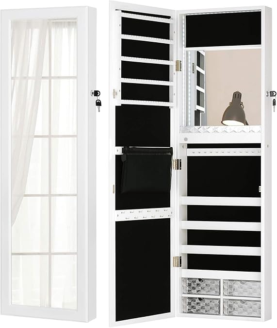 LUXFURNI LED Light Jewellery WallMount/DoorHanging Mirror