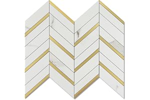 V-MOZZA Herringbone Peel and Stick Backsplash, 10-Sheet Peel and Stick Wall Tiles Self Adhesive PVC Tile Stick on Backsplash Tiles for Kitchen Fireplace
