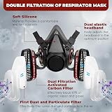 ANUNU Half Face Respirator Mask Paint Dust Epoxy Resin Chemical Woodworking view 3