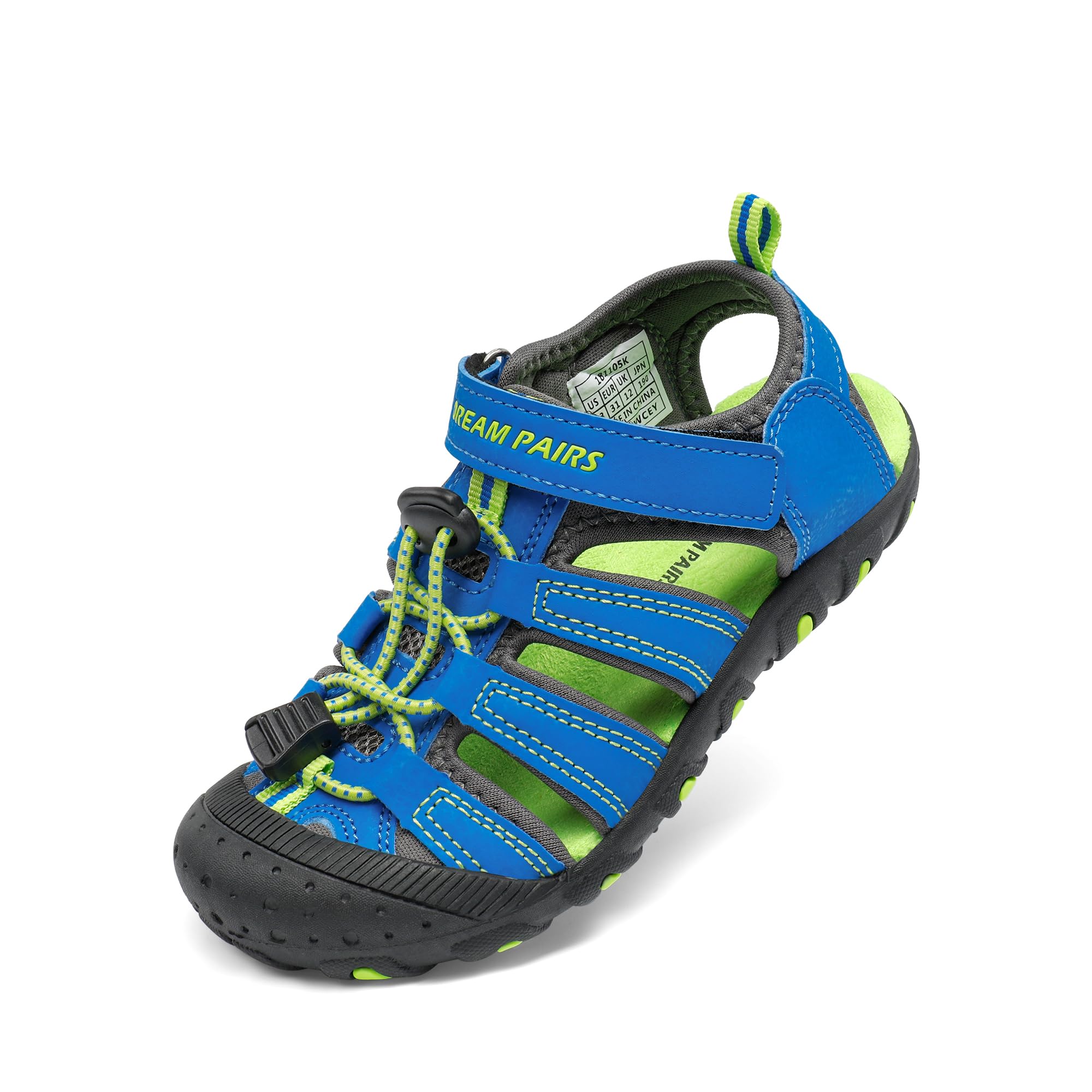 DREAM PAIRS Boys Girls Closed-Toe Outdoor Summer Sport Sandals for Toddler/Little/Big Kid,Size 6 Toddler,Royal/Blue/Green,181105K Image