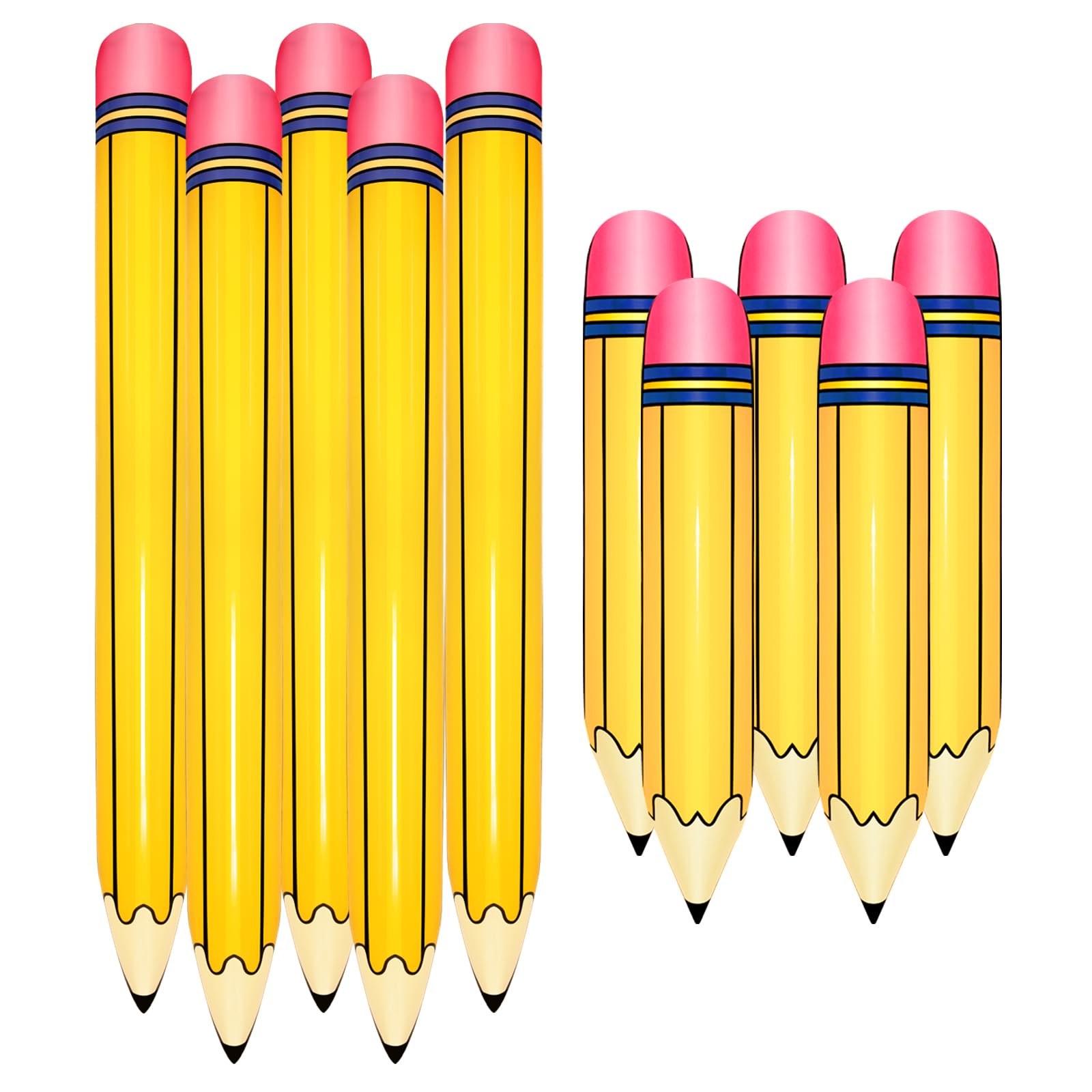 Photo 1 of 10 Pcs Large Inflatable Pencil Balloons Back to School Inflatable Pencil Balloon Graduation Party Decoration for Back to School Classroom Garden Room Birthday Party Decorations