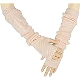 Farlenoyar Warm Cashmere Long Arm Gloves for Women Cozy Winter Fingerless Gloves Soft Arm Warmers,Great Holiday Gift