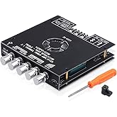 Bluetooth Amplifier Board, ZK-HT21 2.1 Channel 160W x 2+220W Subwoofer Stereo Mini Audio Power Amplifier Module TDA7498E HiFi Chips,BT USB AUX Input DC 15-36V for DIY Home Speakers