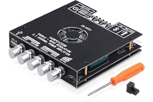 ARRAROWN Bluetooth Amplifier Board, ZK-HT21 2.1 Channel 160W x 2+220W Subwoofer Stereo Mini Audio Power Amplifier Module TDA7498E HiFi Chips,BT USB AUX Input DC 15-36V for DIY Home Speakers