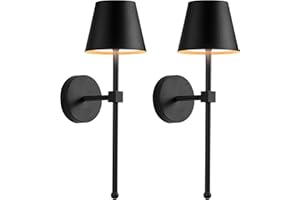 KDG Wireless Wall Sconces Set of 2, Small Cordless 5200mAh Rechargeable Battery LED Wall Lamps, Stepless Dimming Lightings for Wall Painting, Living Room, Bedroom, Hallway, Gifts, Night Light (Black)