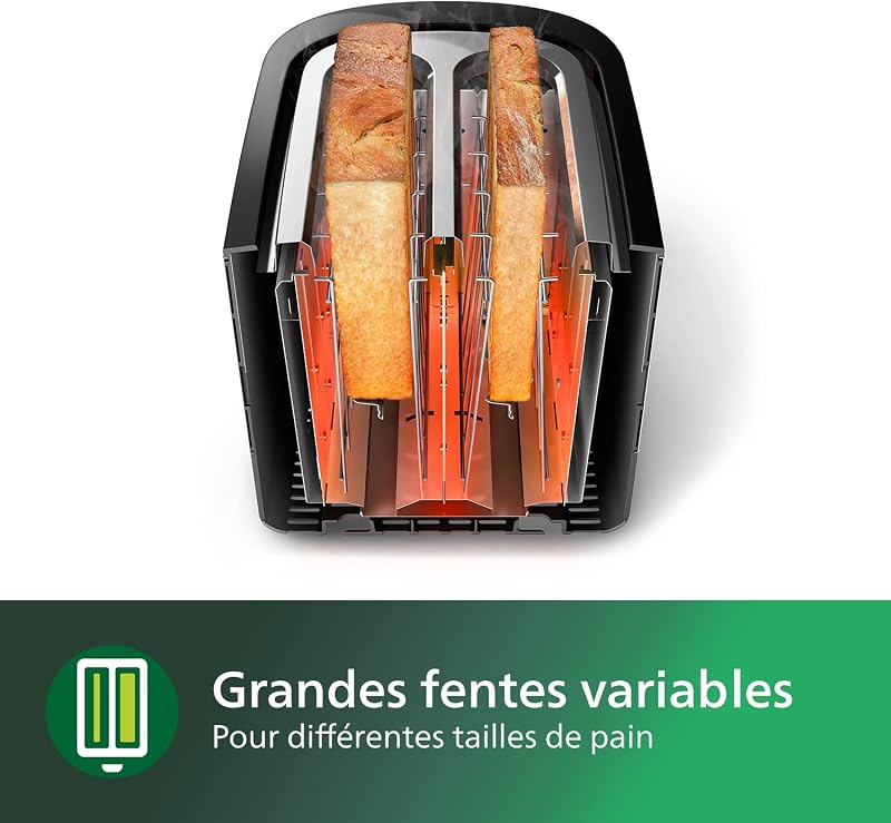 Grille-pain Daily, 2 fentes larges, 8 réglages, 830W, Noir — photo 7 sur 7