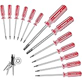 RONMAR 13-Piece Magnetic Torx Screwdrivers Set, Security Tamper Proof, T4、T5、T6、T7、T8、T9、T10、T15、T20、T25、T27、T30、T40 (red)