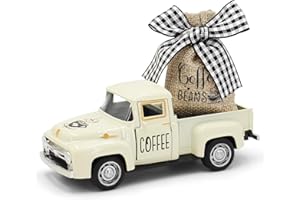 VANSHARE Coffee Decor for Coffee Bar Farmhouse: Mini Metal Truck Decor Vintage Truck Decor Coffee Bar Accessories Decor for Countertop Farmhouse Coffee Bar Decor Tiered Tray Decor Coffee Station Decor