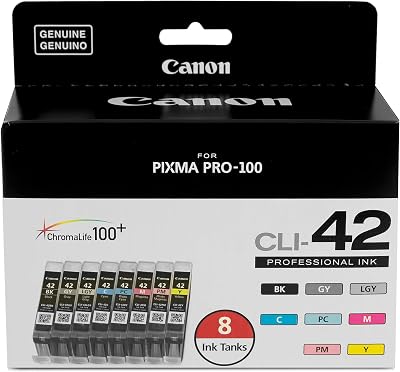 Canon 6384B010 Black Ink Cartridge Set 8 Colors for PIXMA PRO-100