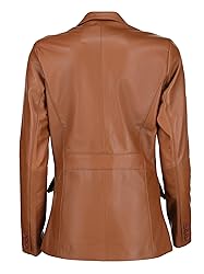 Jild Classic 2-Button Lambskin Leather Blazer Women