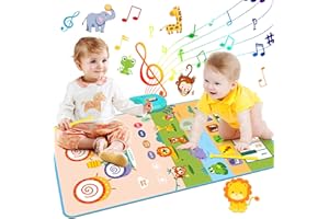 BAIAI Girl Gifts 1 Year Old, Musical Mat Toys for 1 Year Old Girl, 3 in 1 Drum Mat & Piano Mat Animal Blanket Touch Play Mat Baby Toys for 12-18 Months Easter Birthday Gifts for Girls Boys Age 1 2