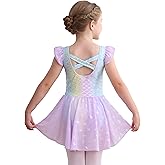 Mecceos Girls Ballet Leotards Skirt Toddler Dance Ballerina Dresses Outfit Gymnastic Ruffle Butterfly Sleeve